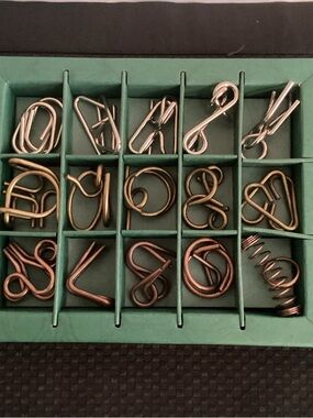 Ancient Metal Puzzle, 🆕 Set of Copper, Bronze & Iron in storage tray.